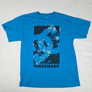 DC Shoes Men's Large Blue Graphic Tee Distressed Logo Skater Shirt